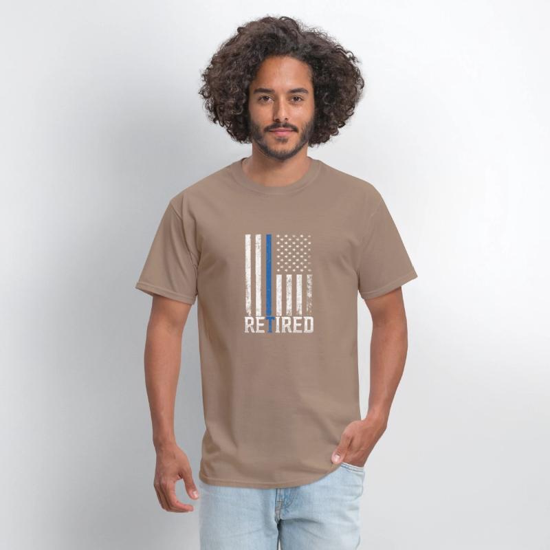 Retired Police Officer Shirt Thin Blue Line Flag