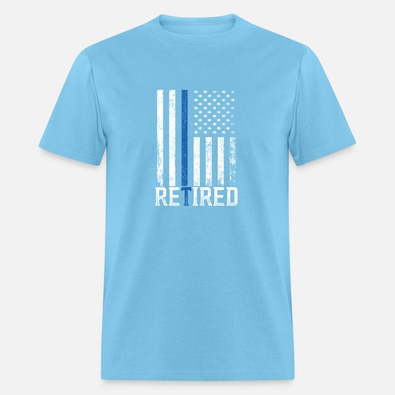 Retired Police Officer Shirt Thin Blue Line Flag