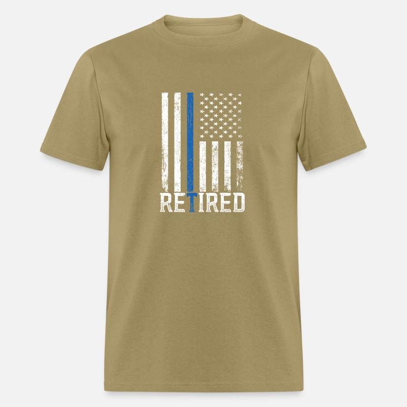 Retired Police Officer Shirt Thin Blue Line Flag