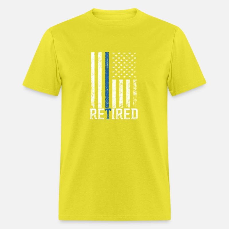 Retired Police Officer Shirt Thin Blue Line Flag