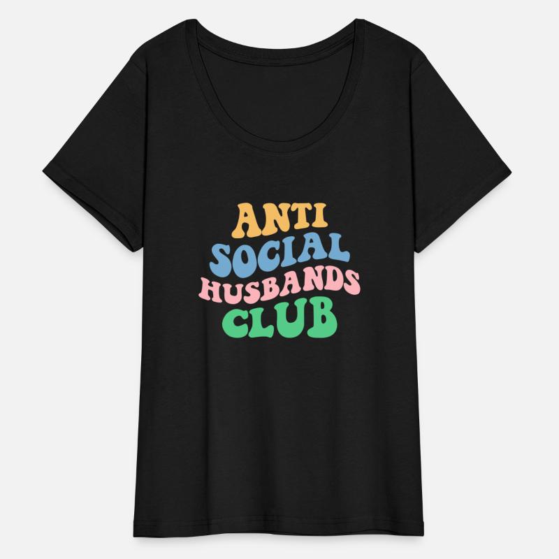 Retro Anti Husbands Club Black Tee New