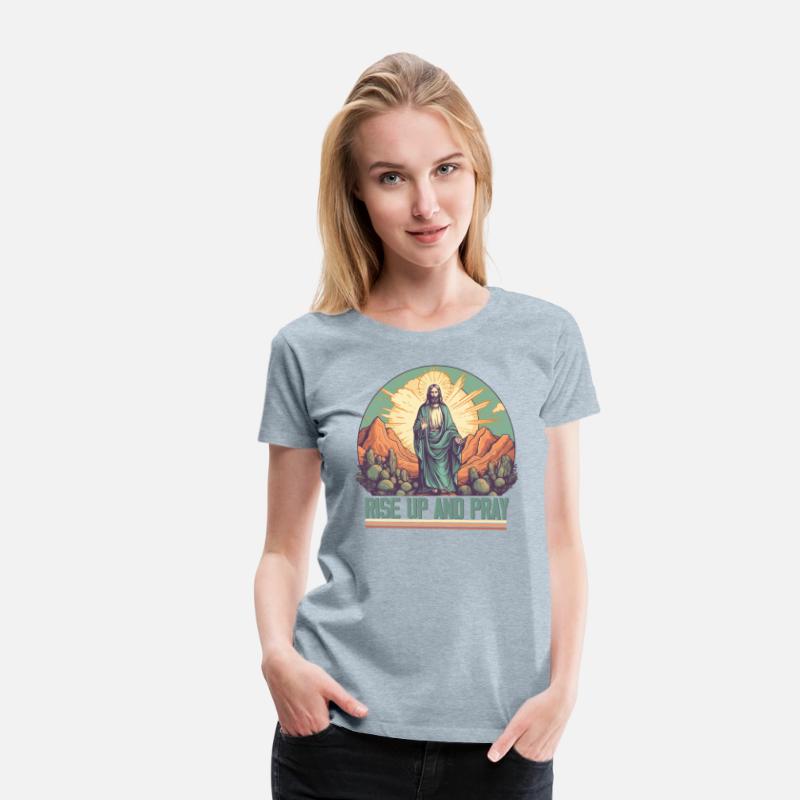 Retro Christian design - rise up and pray