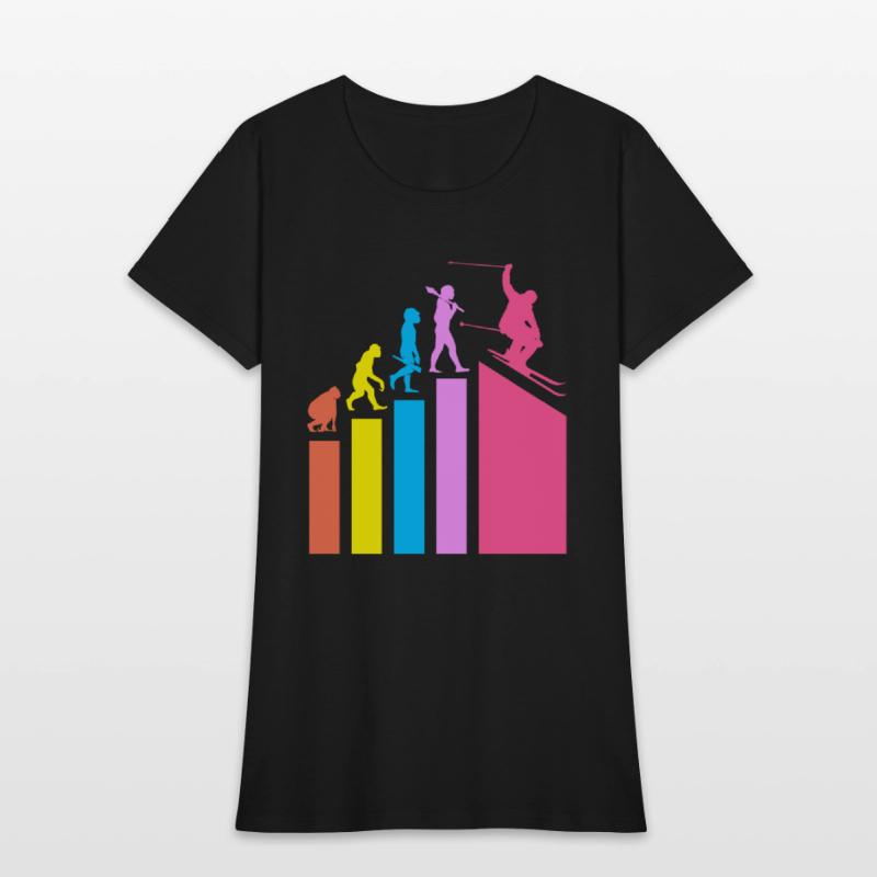 Retro Evolution Ski Skiing Skier