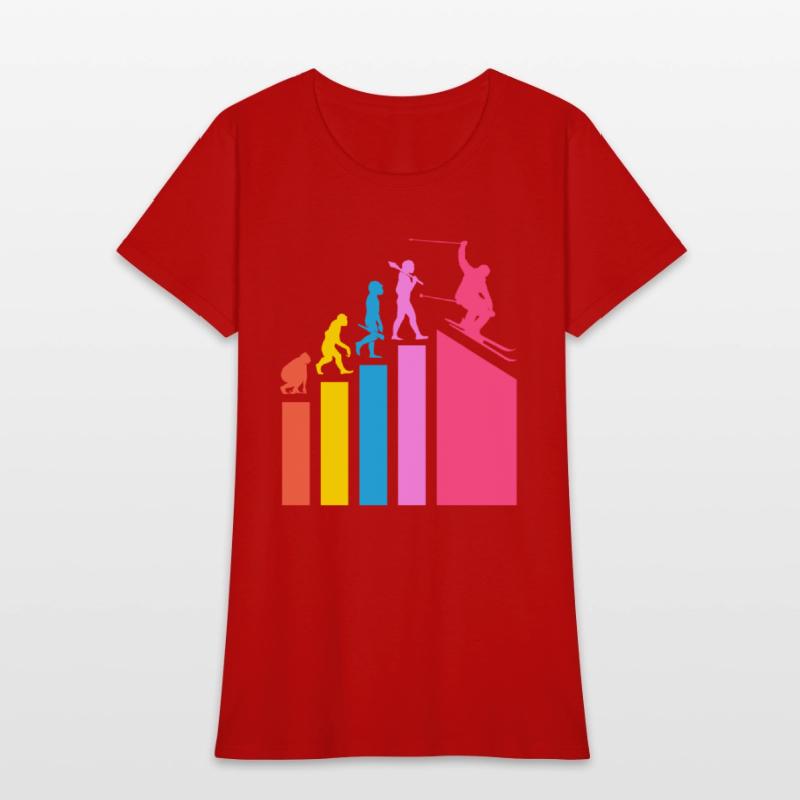 Retro Evolution Ski Skiing Skier