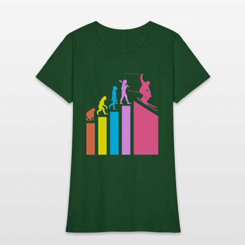 Retro Evolution Ski Skiing Skier