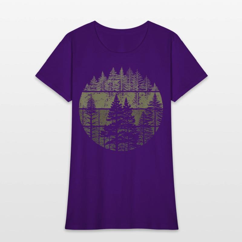 Retro Forest Trees Nature Outdoors Women Men