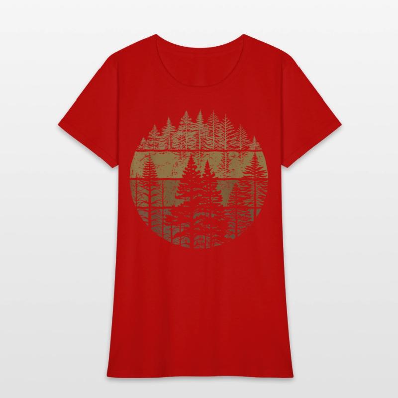Retro Forest Trees Nature Outdoors Women Men
