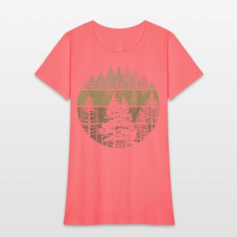 Retro Forest Trees Nature Outdoors Women Men