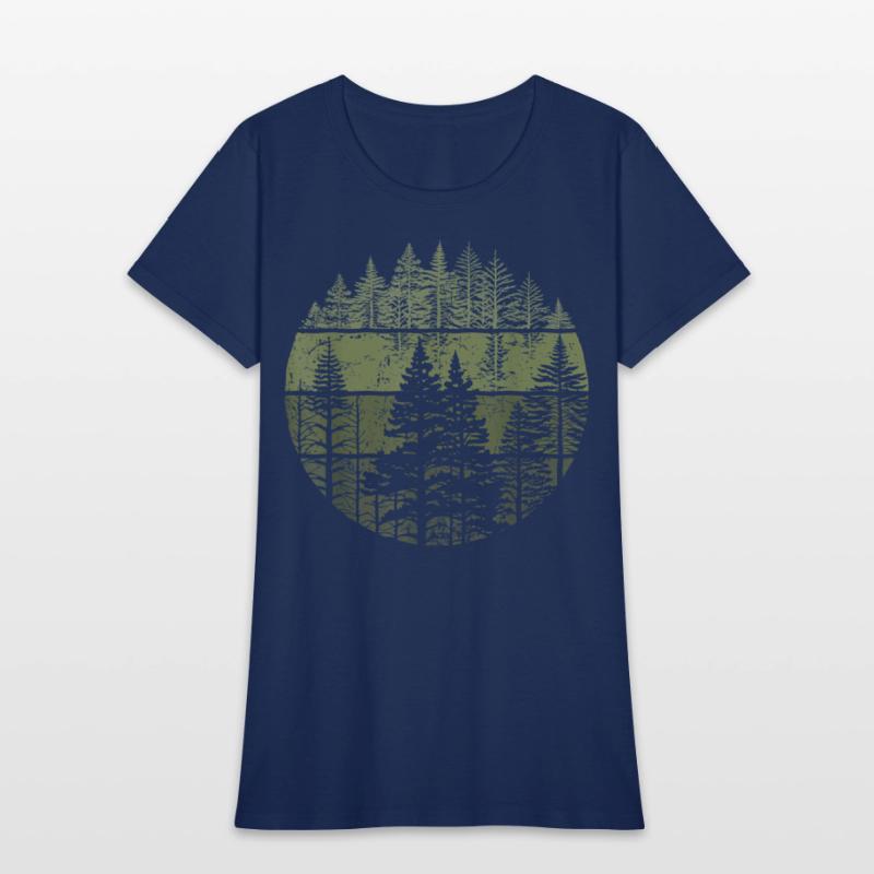 Retro Forest Trees Nature Outdoors Women Men