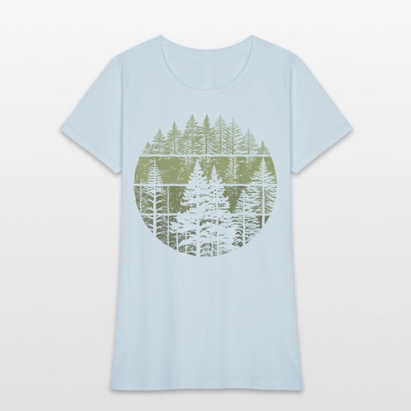 Retro Forest Trees Nature Outdoors Women Men