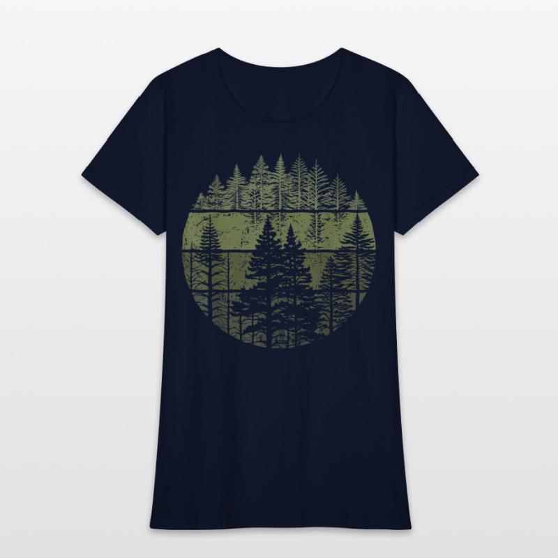 Retro Forest Trees Nature Outdoors Women Men