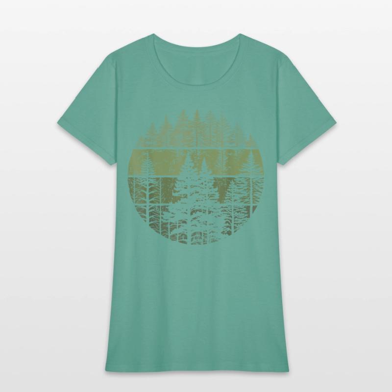 Retro Forest Trees Nature Outdoors Women Men
