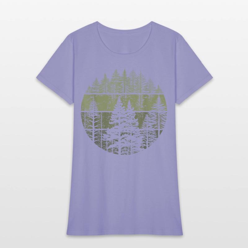 Retro Forest Trees Nature Outdoors Women Men