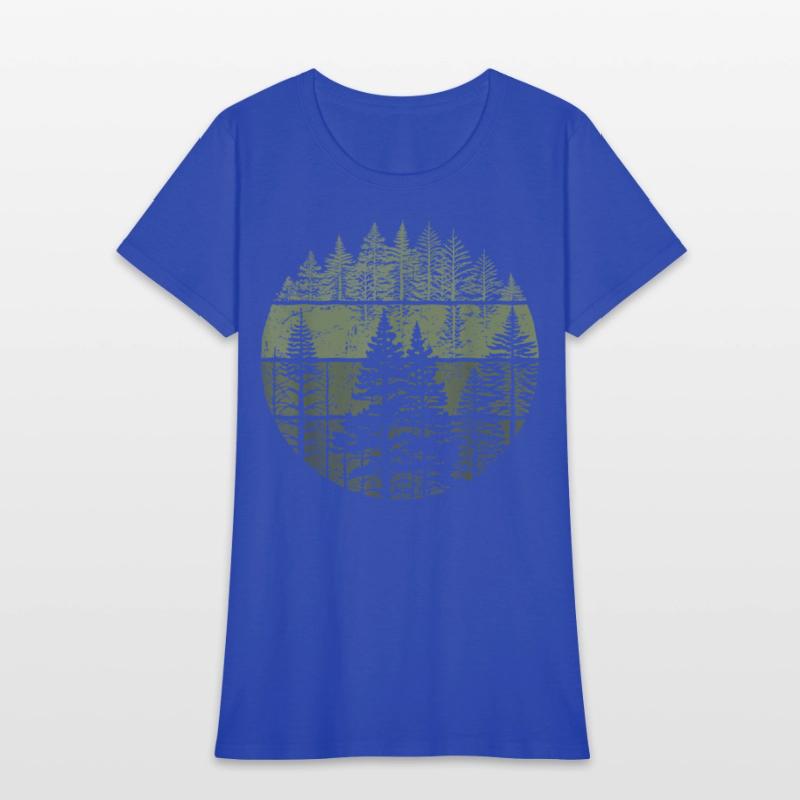 Retro Forest Trees Nature Outdoors Women Men