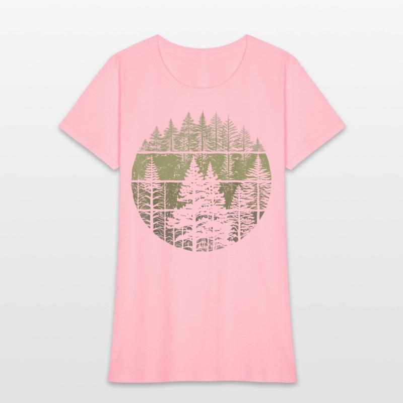 Retro Forest Trees Nature Outdoors Women Men