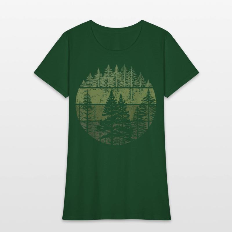 Retro Forest Trees Nature Outdoors Women Men