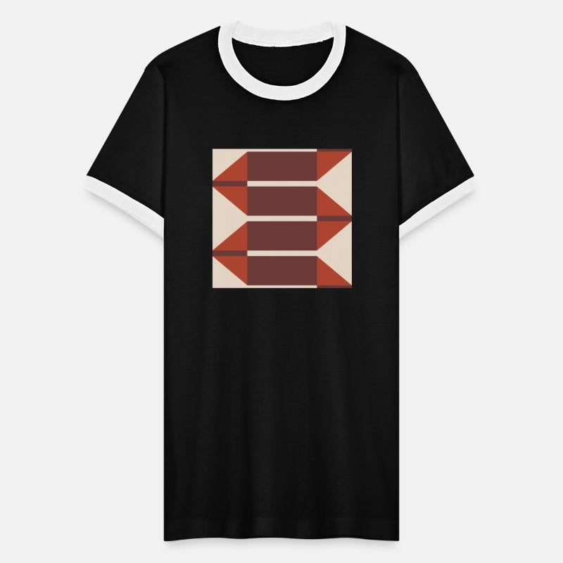 Retro Geometric Pattern - Brown and Beige