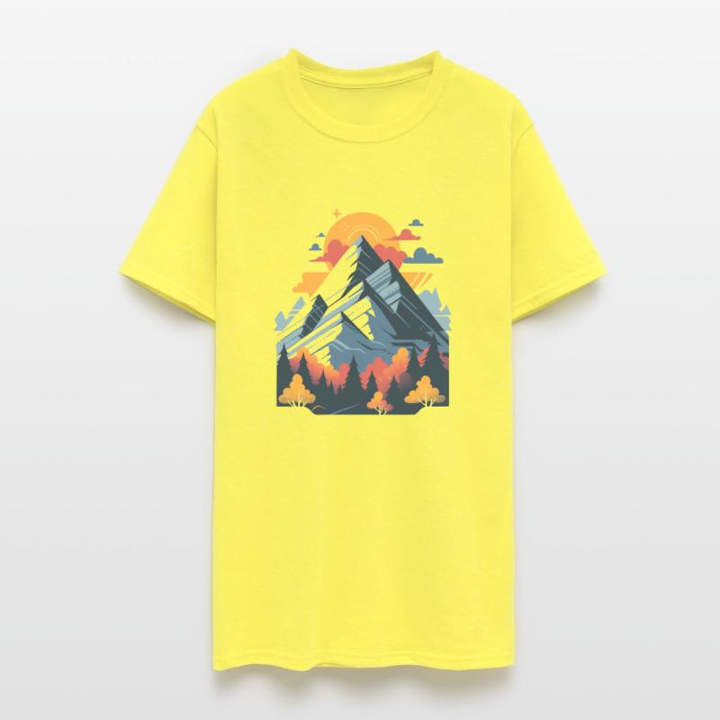 Retro Mountain Sunset
