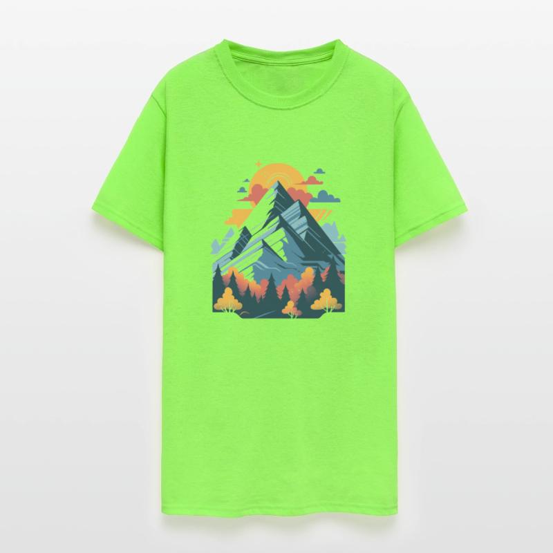 Retro Mountain Sunset