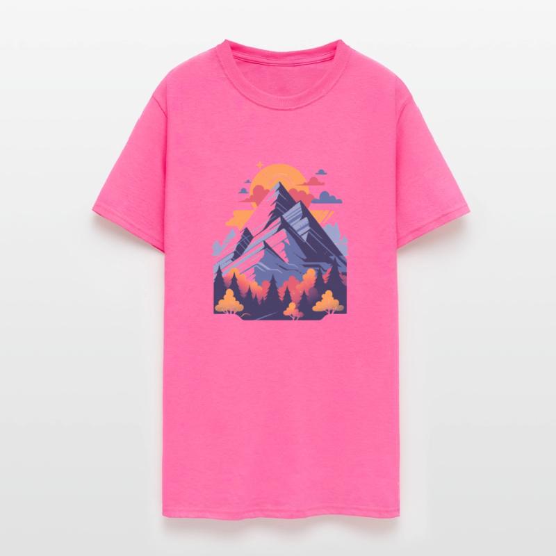 Retro Mountain Sunset