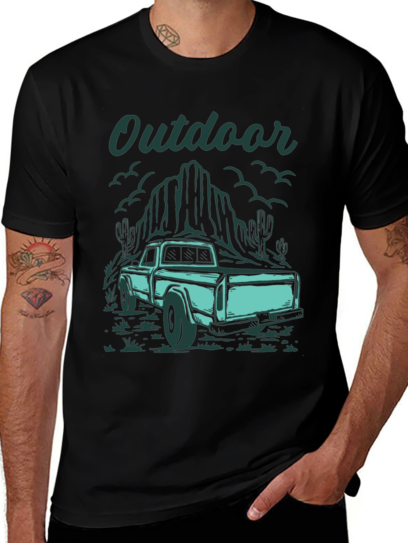 Outdoor Truck Graphic Tee - Black