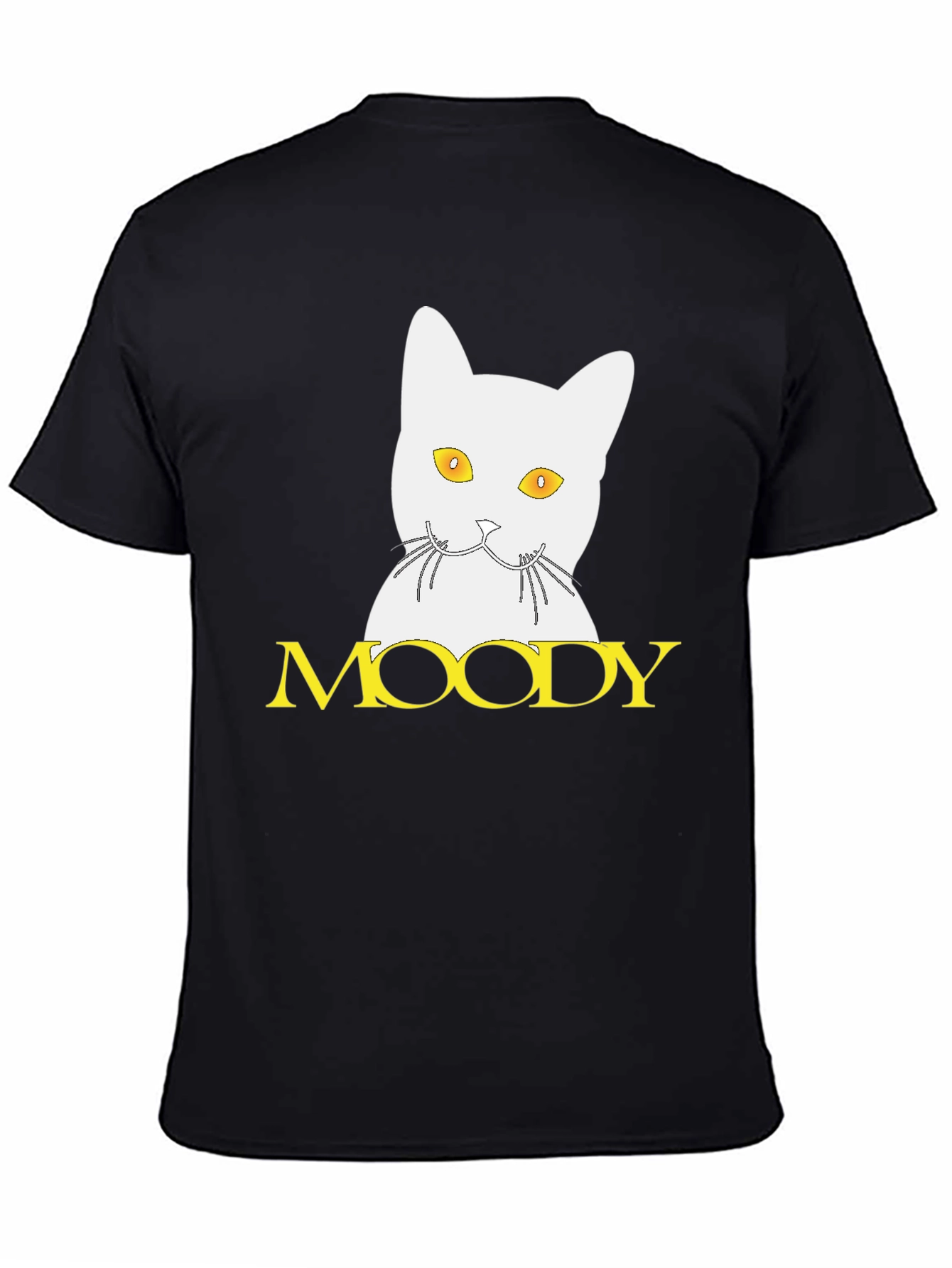 Moody Cat Graphic Tee - Unisex Black T-Shirt