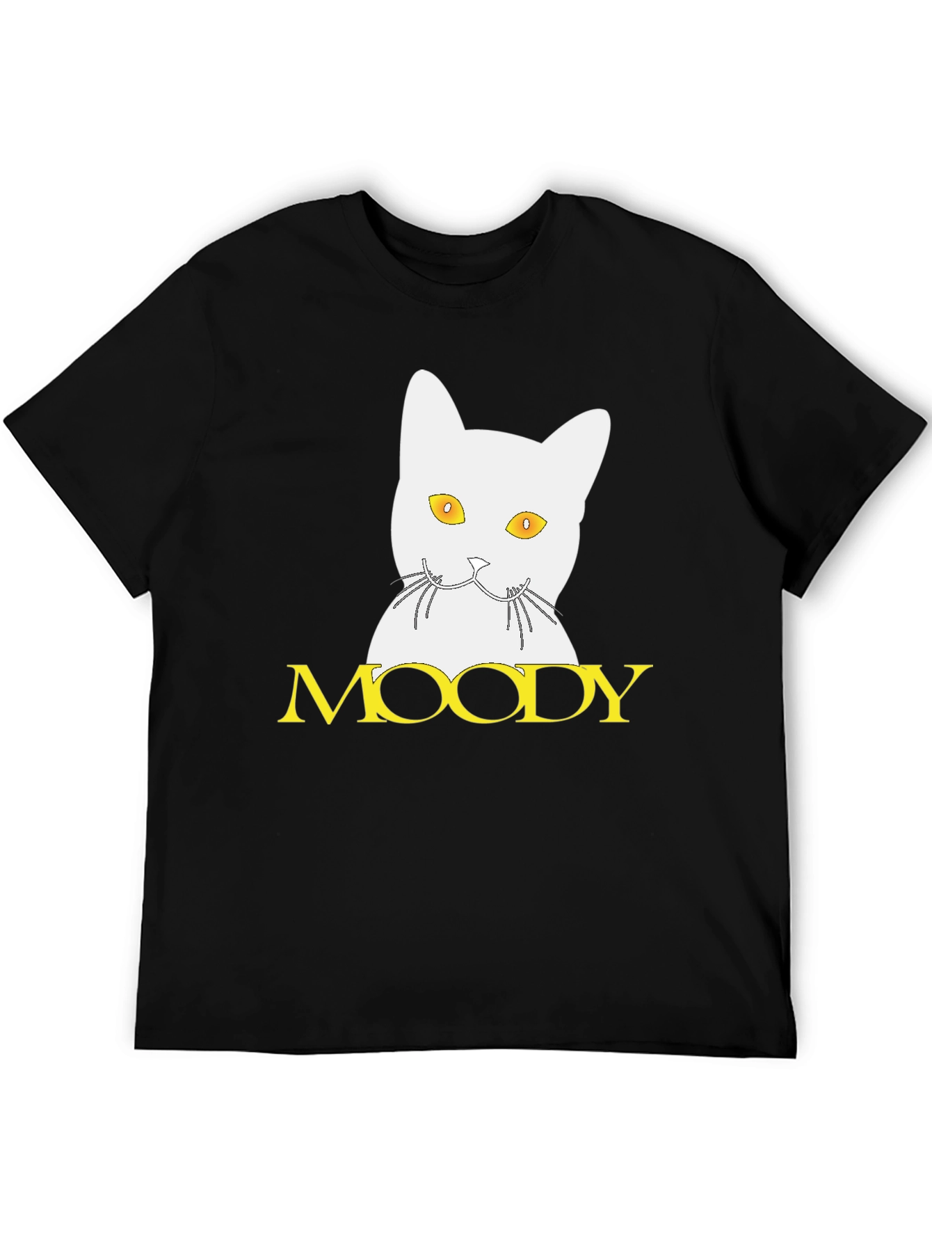 Moody Cat Graphic Tee - Unisex Black T-Shirt