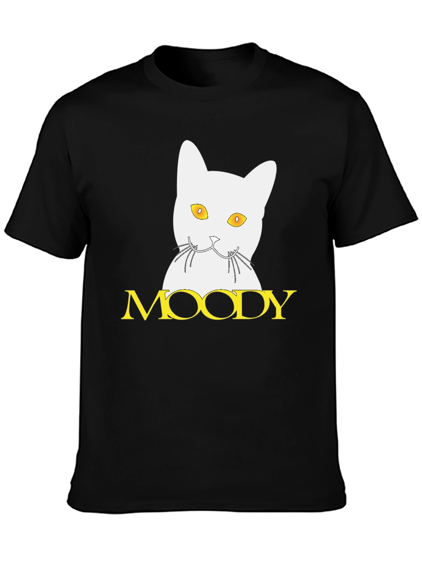 Moody Cat Graphic Tee - Unisex Black T-Shirt