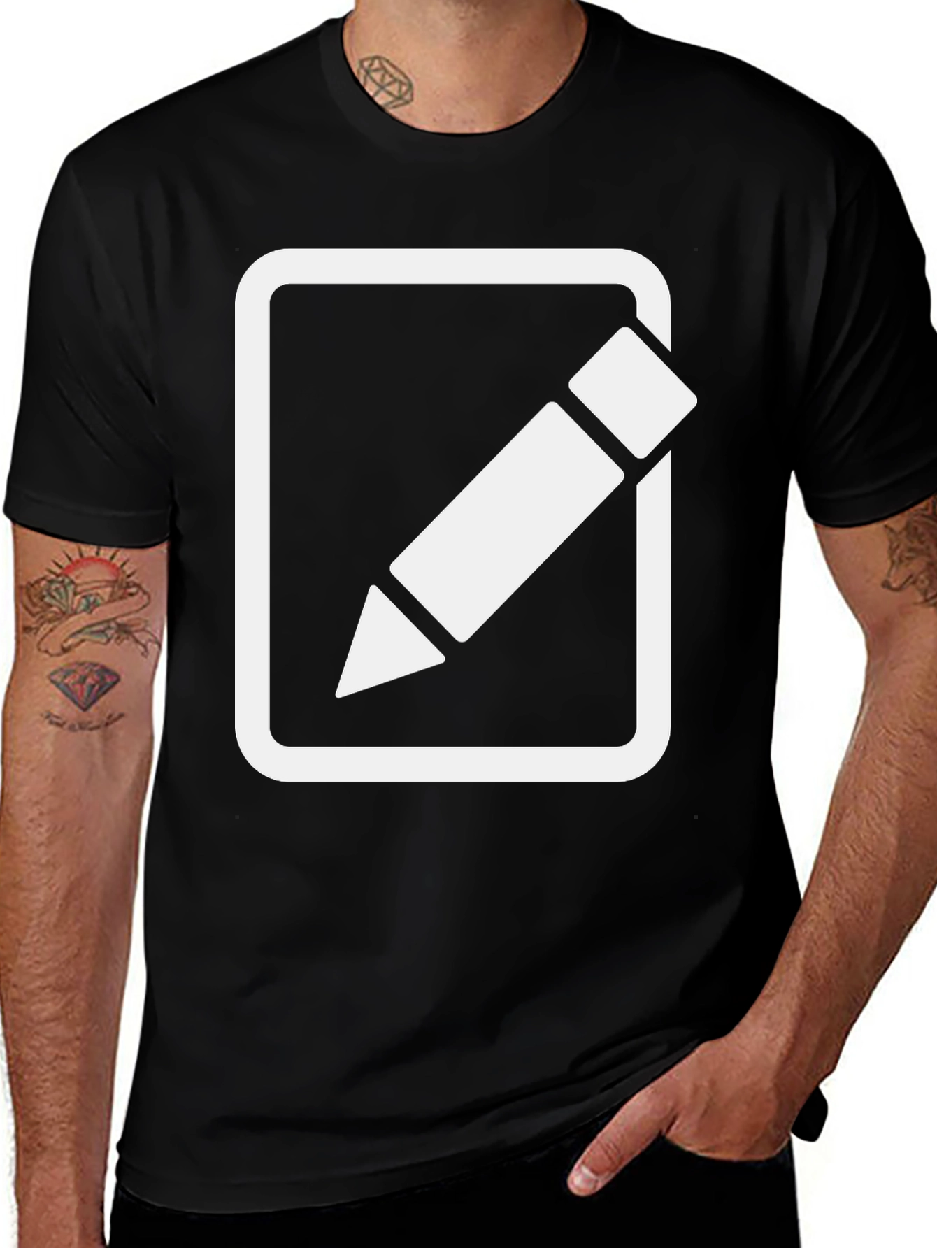 Black T-Shirt with Edit Icon