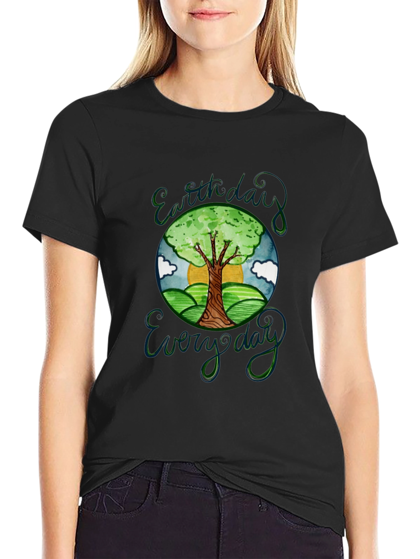 Earth Day Everyday Graphic T-Shirt Black