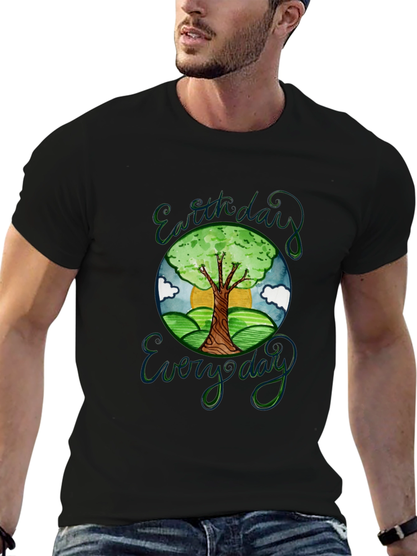 Earth Day Everyday Graphic T-Shirt Black