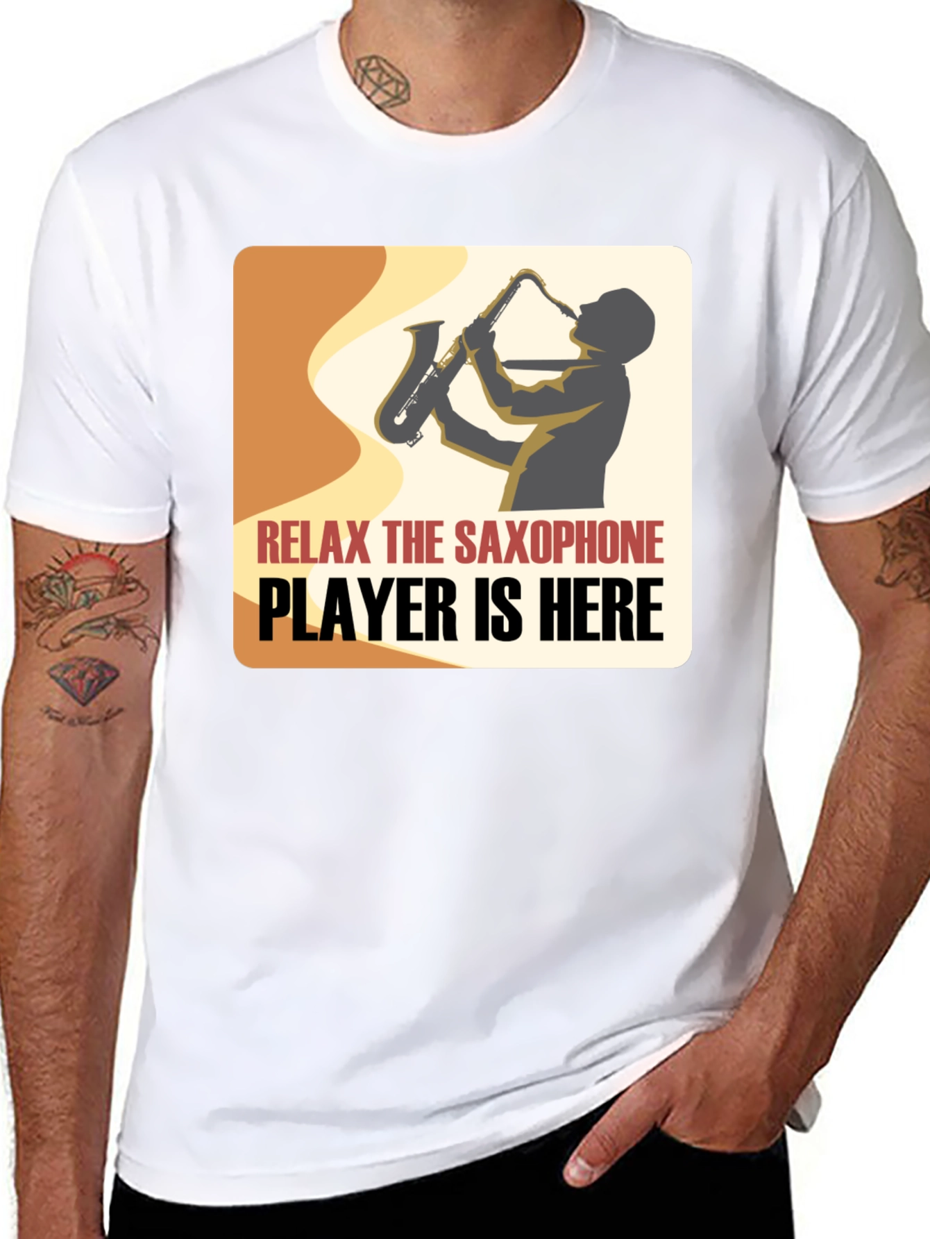 Saxophone Player Graphic Tee - Relax Im Here!