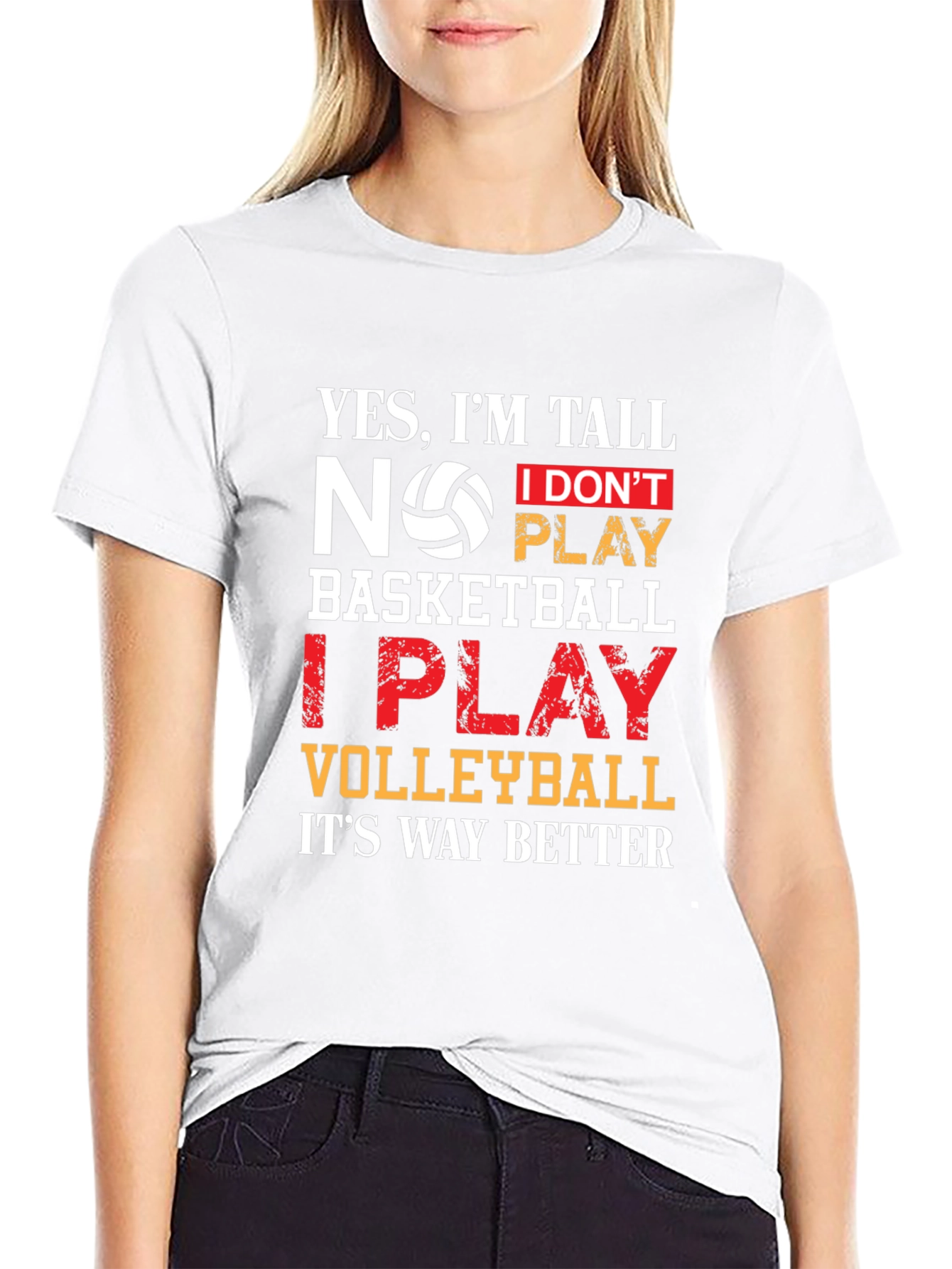 Volleyball T-Shirt: Yes Im Tall I Play Volleyball