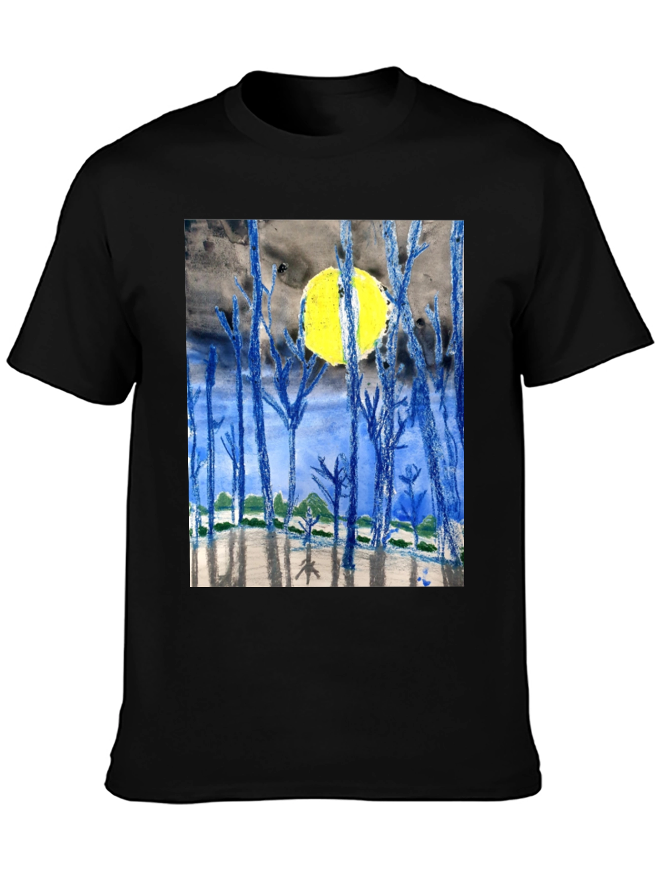 Artistic Night Forest Print T-Shirt