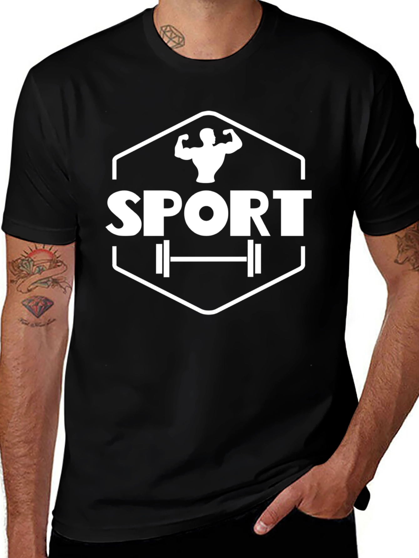 Sport Gym Fitness Black T-Shirt
