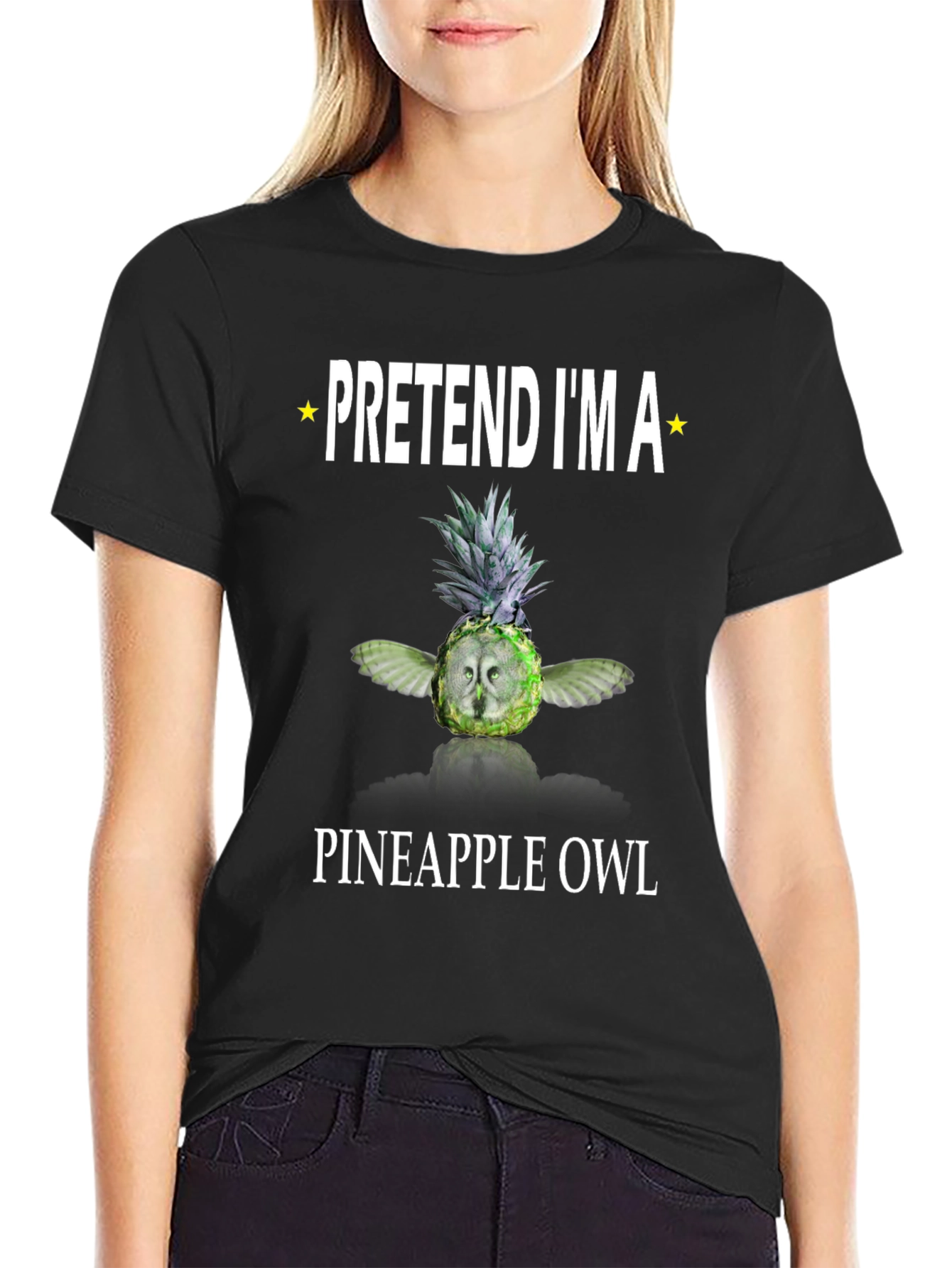 Pretend Im a Pineapple Owl Graphic T-Shirt