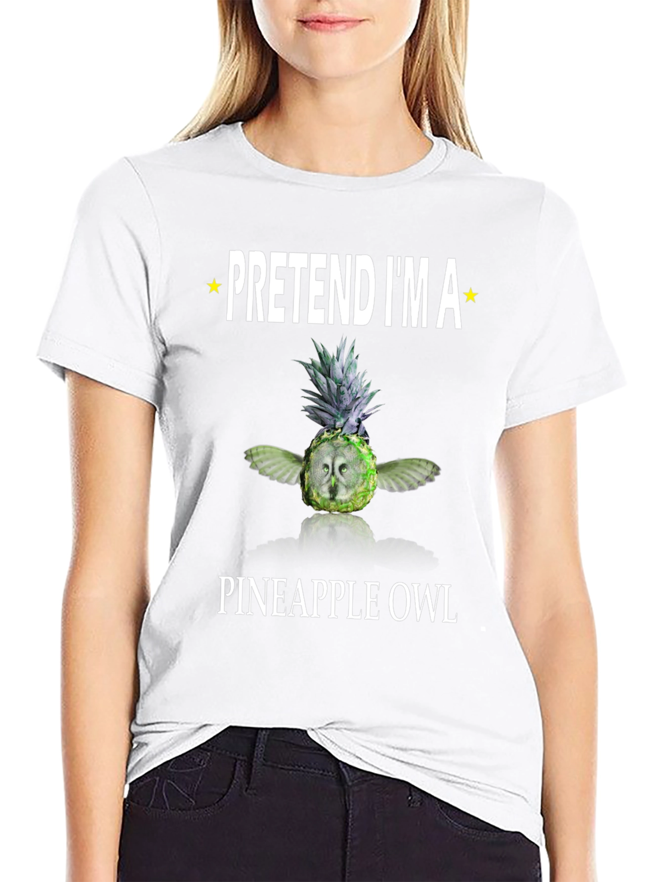 Pretend Im a Pineapple Owl Graphic T-Shirt