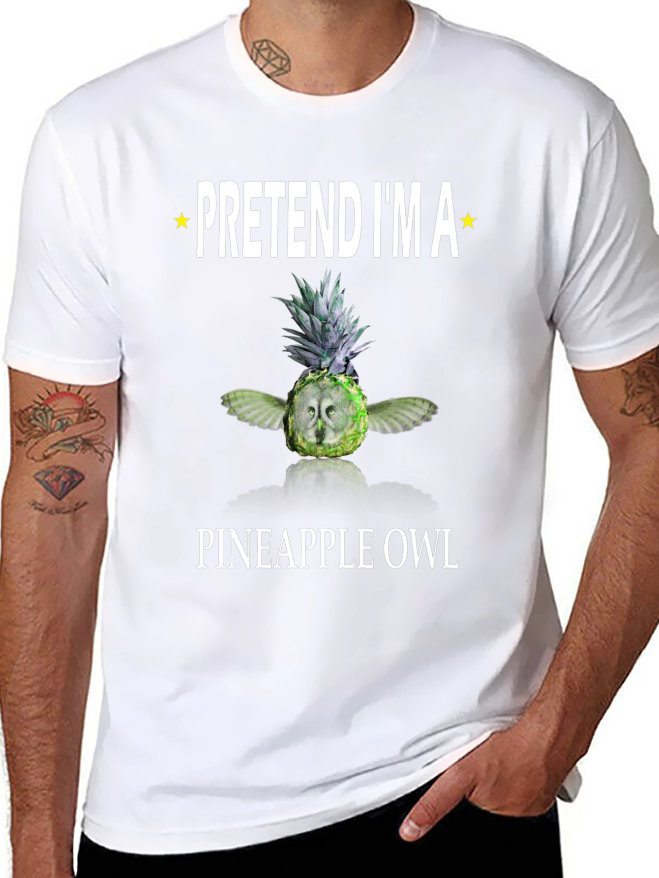 Pretend Im a Pineapple Owl Graphic T-Shirt