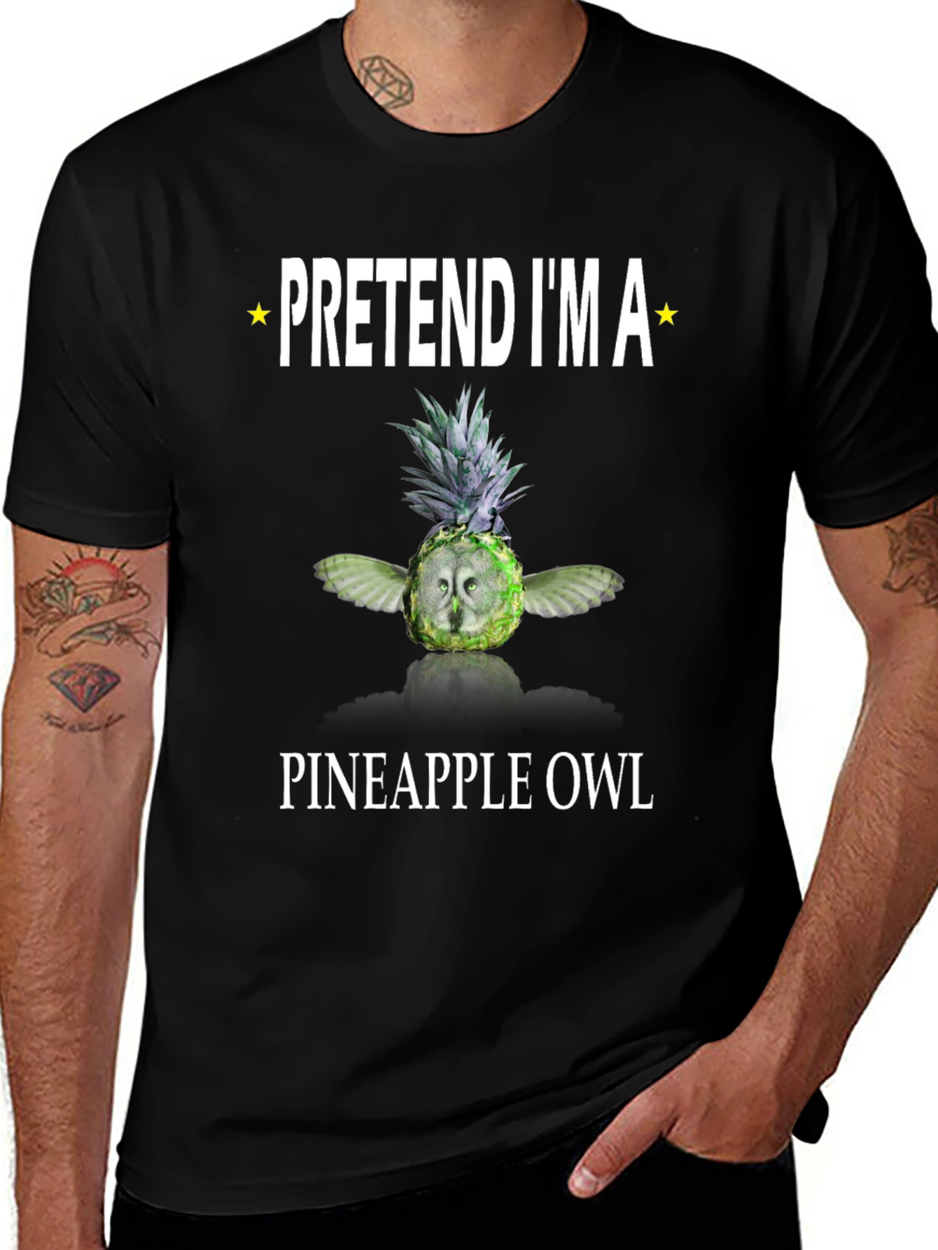 Pretend Im a Pineapple Owl Graphic T-Shirt