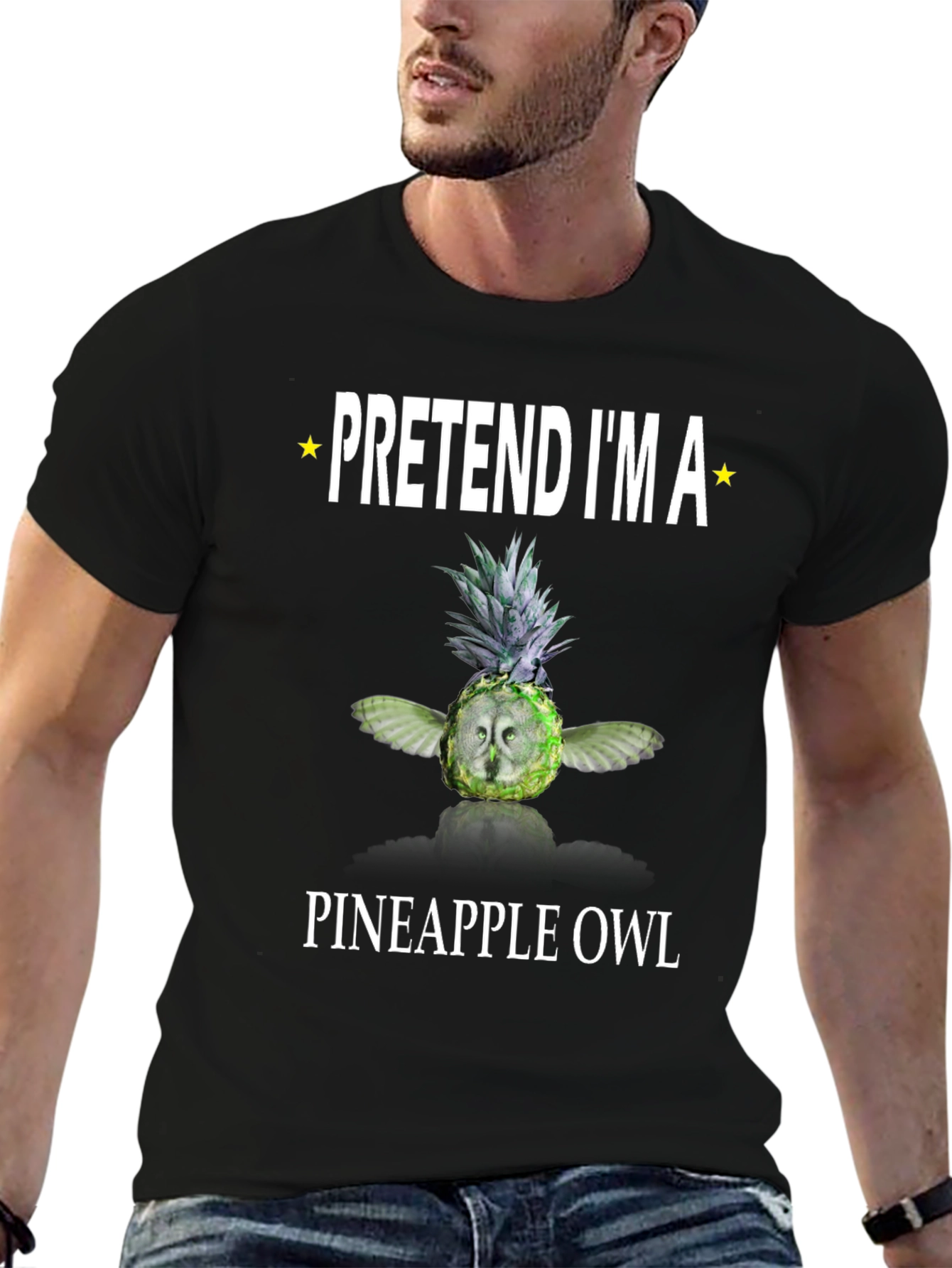 Pretend Im a Pineapple Owl Graphic T-Shirt