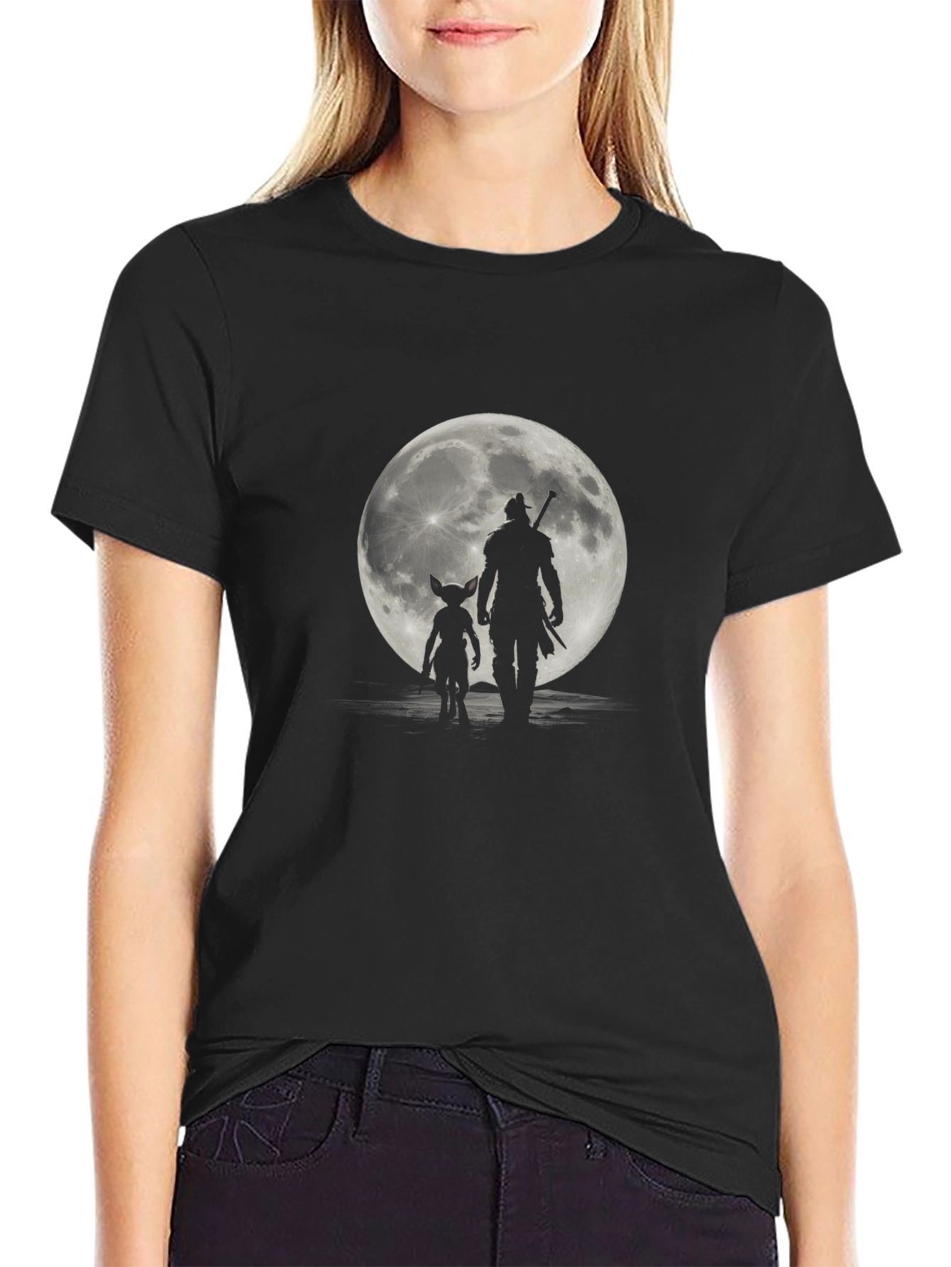 Moonlit Duo Black Graphic Tee