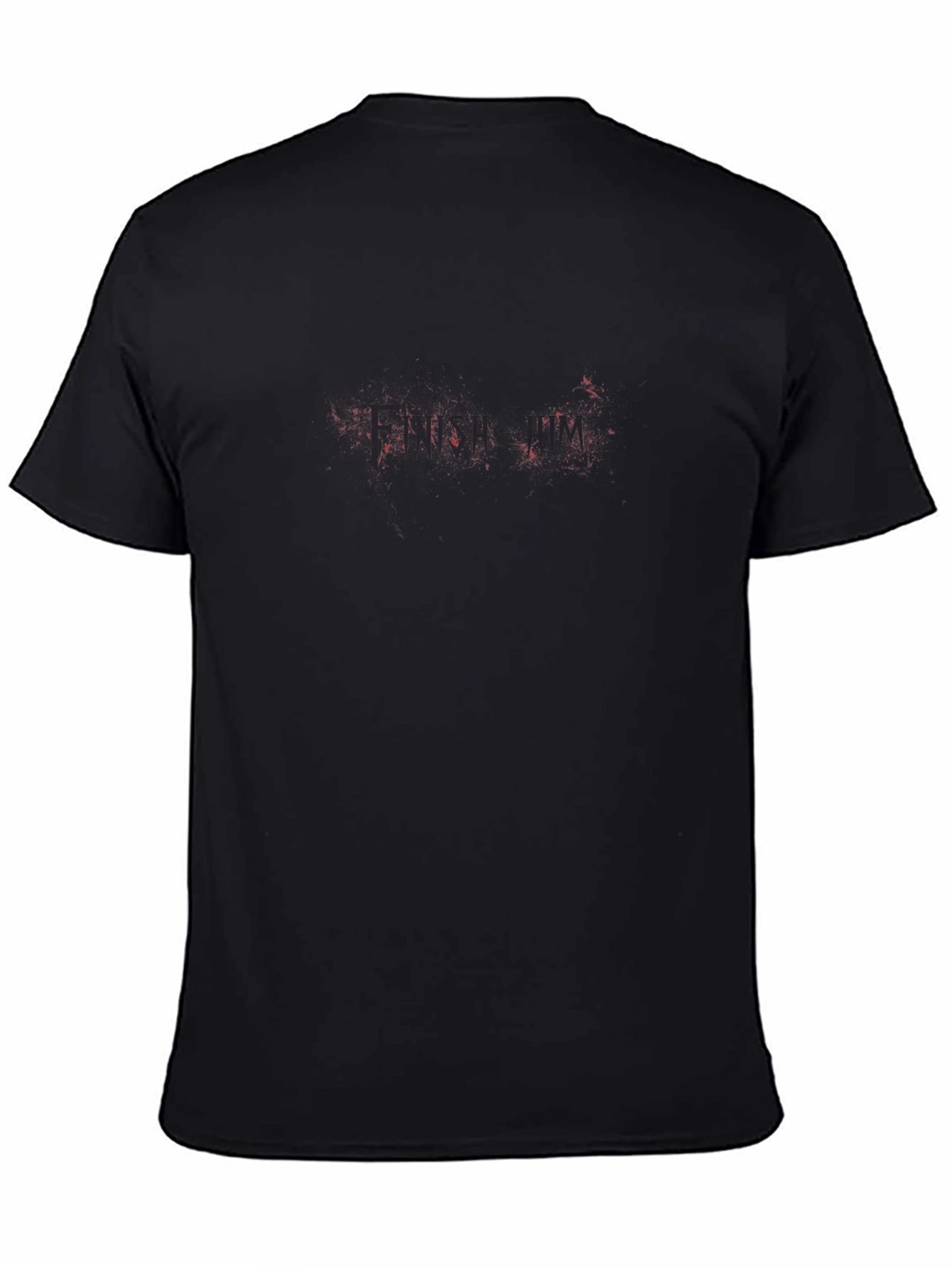 Mens Black T-Shirt with Abstract Red Design