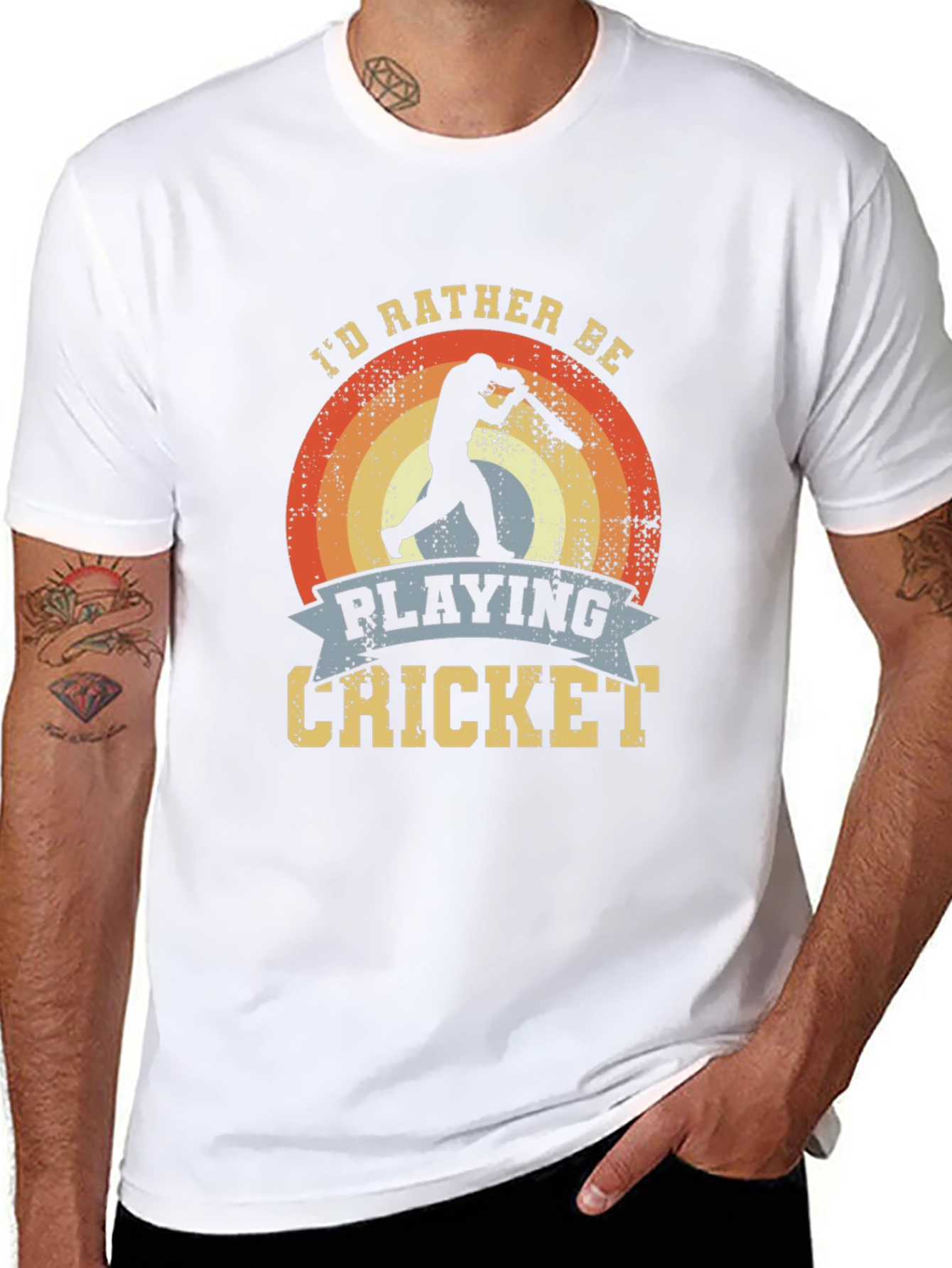 Cricket Player Graphic T-Shirt
