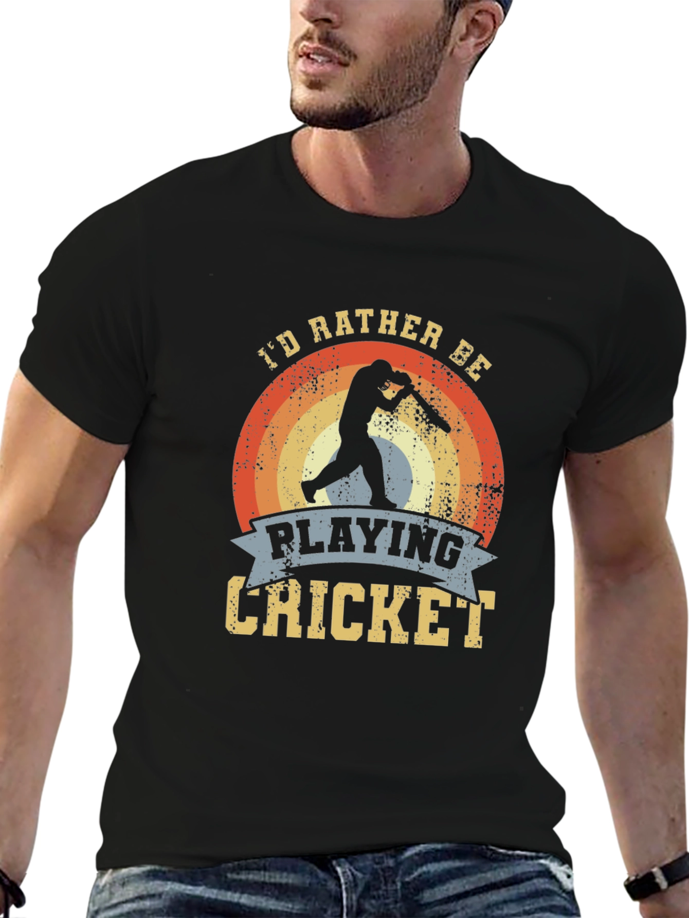 Cricket Player Graphic T-Shirt