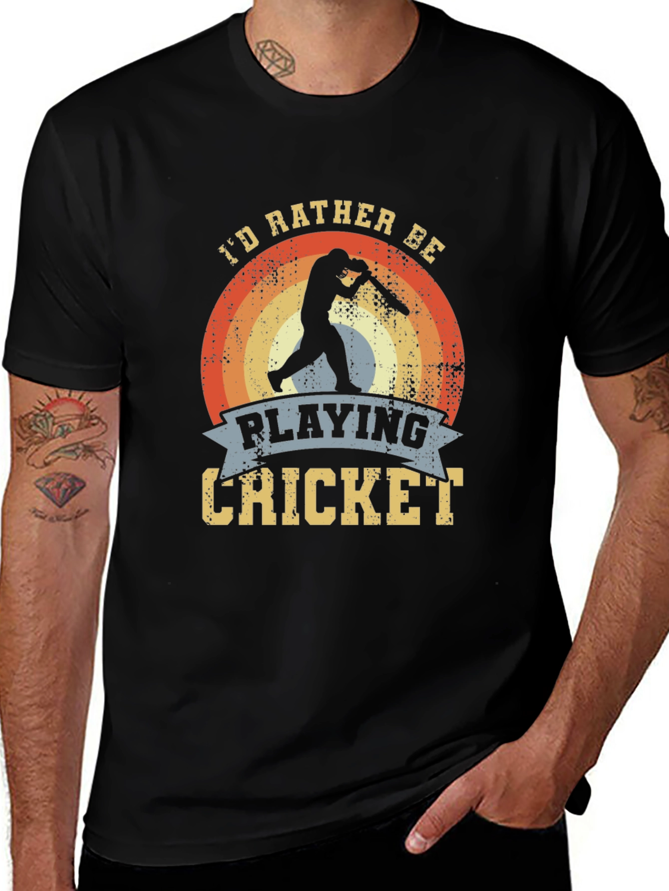 Cricket Player Graphic T-Shirt