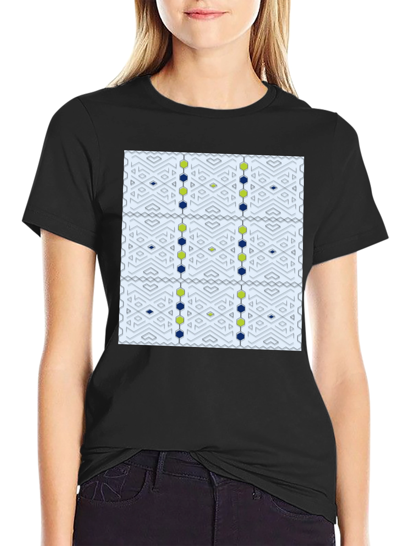 Geometric Patterned T-Shirt - Stylish Comfort