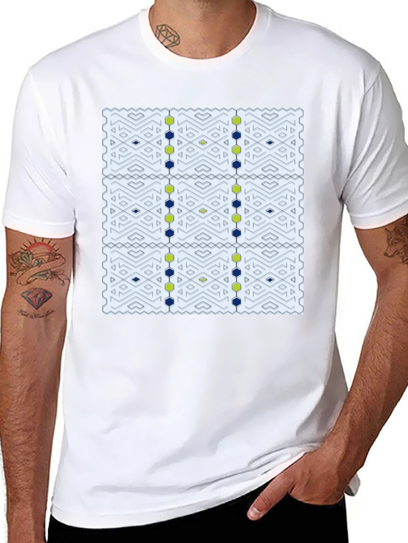 Geometric Patterned T-Shirt - Stylish Comfort