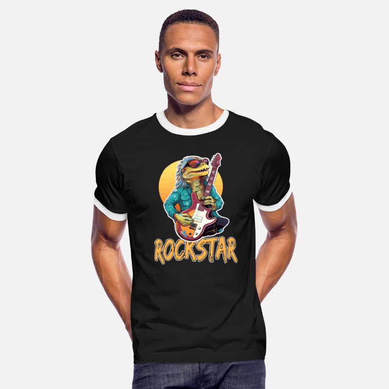 Rockstar Reptile Musician with Electric Guitar