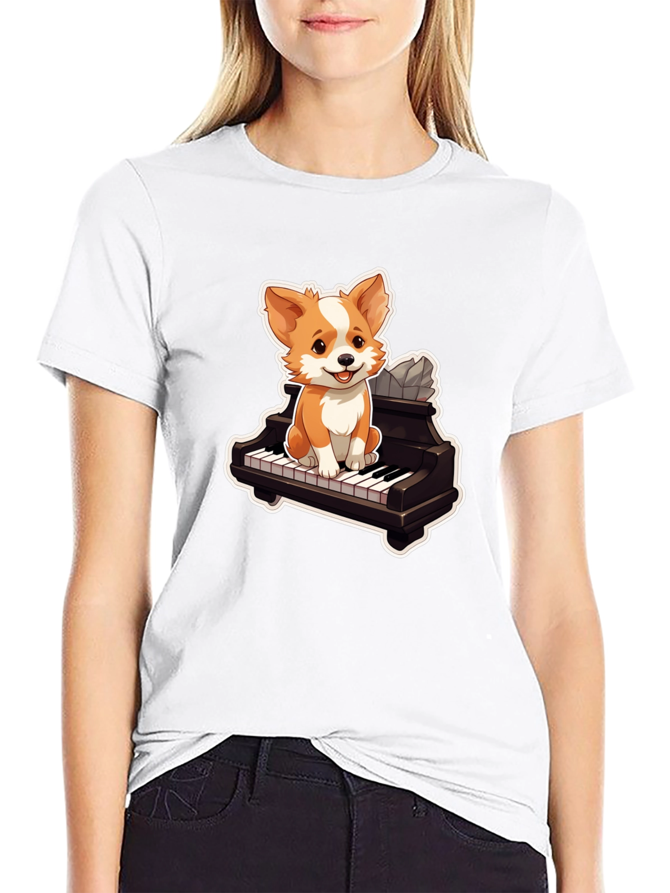 Dog Playing Piano T-Shirt