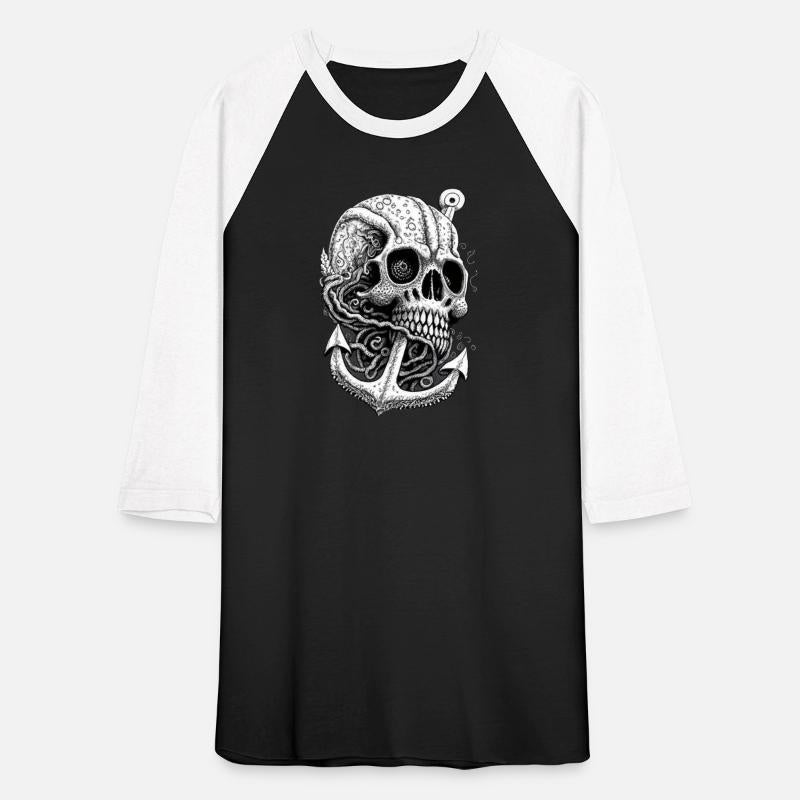 Rotten underwater skull with anchor